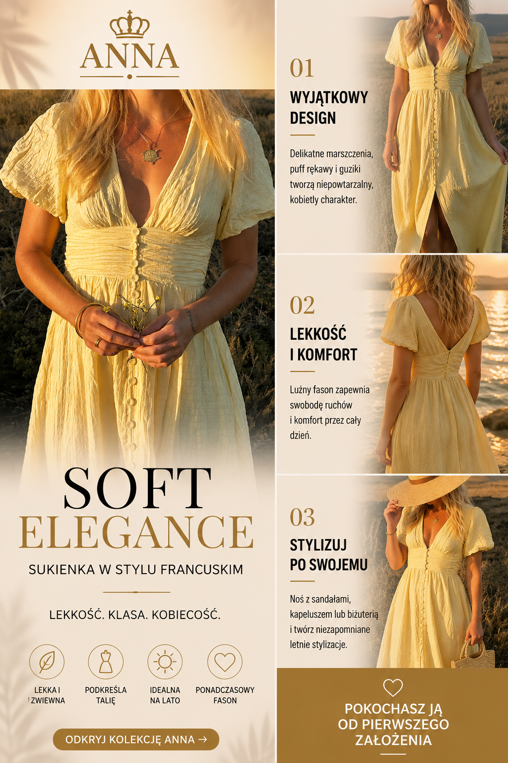 SOFT ELEGANCE - SUKIENKA W STYLU FRANCUSKIM🌞