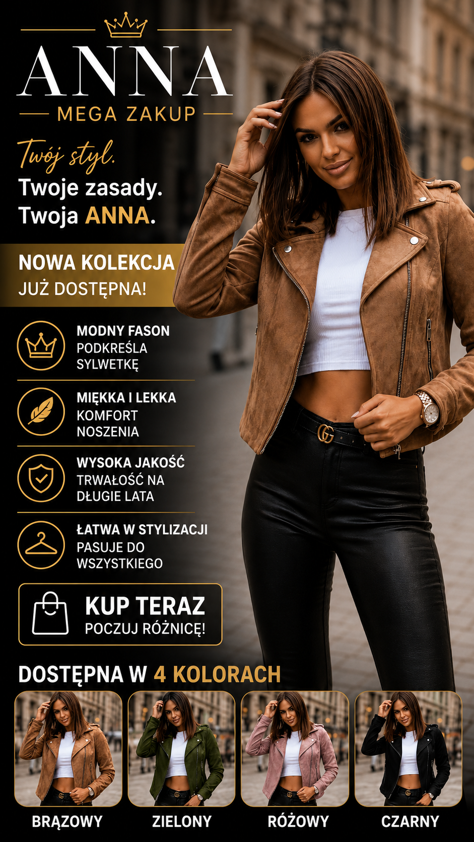 Ramoneska Glam ze skóry ekologicznej🔥