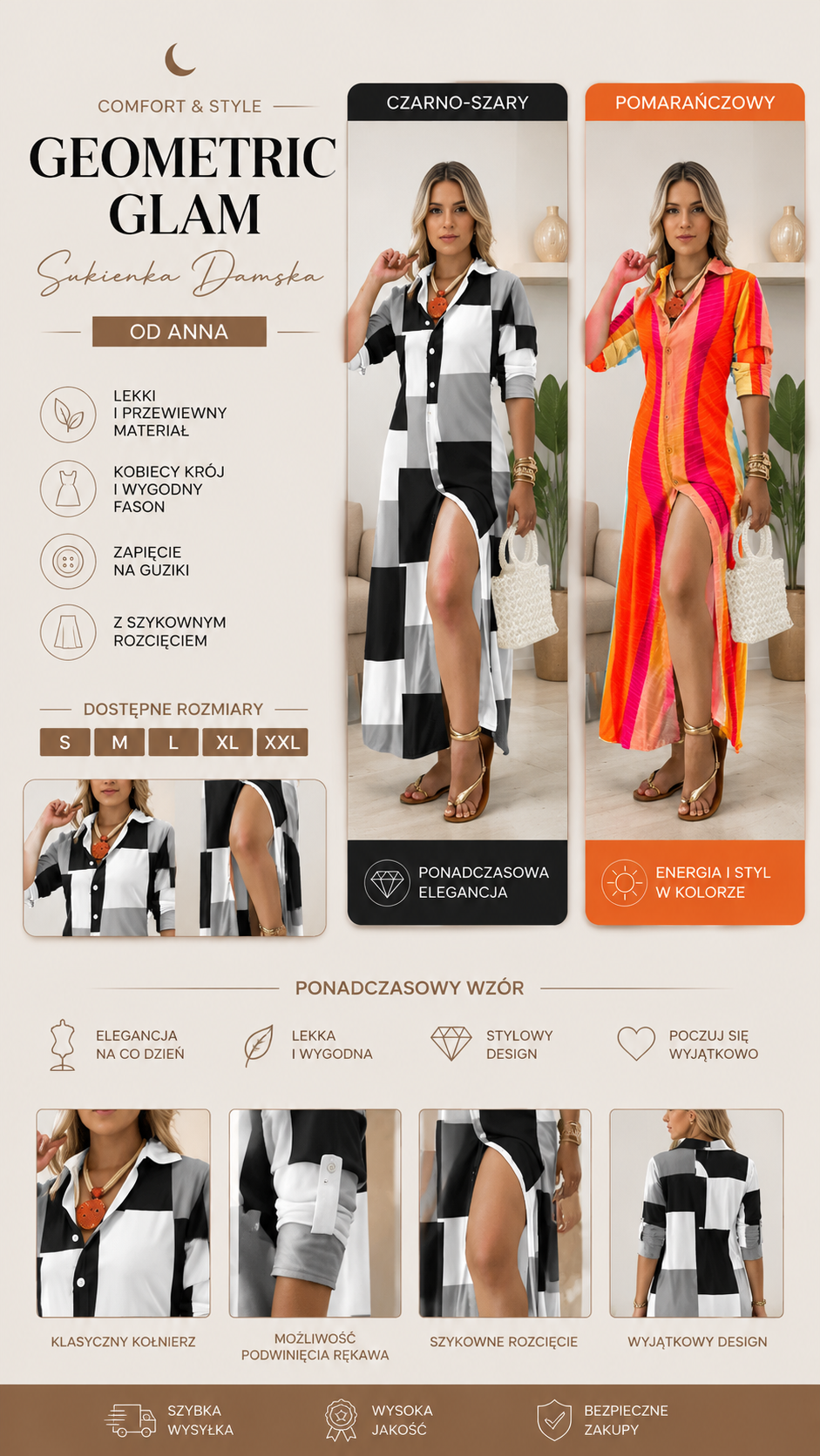 SUKIENKA DAMSKA - GEOMETRIC GLAM 👱‍♀️