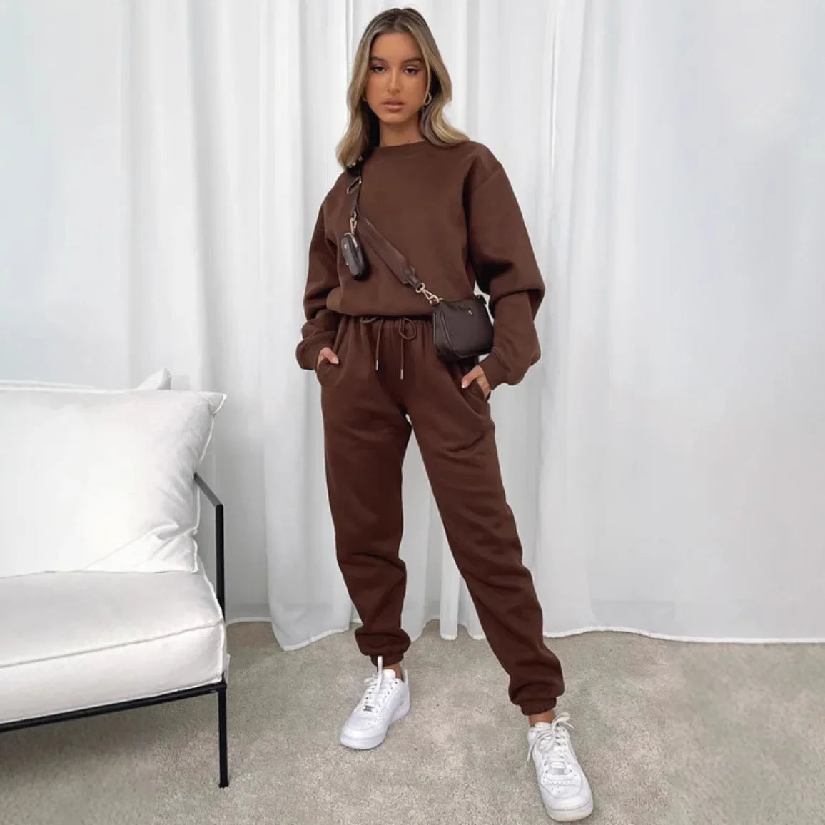 PUDROWY KOMPLET DRESOWY- BLUZA +SPODNIE 👱‍♀️