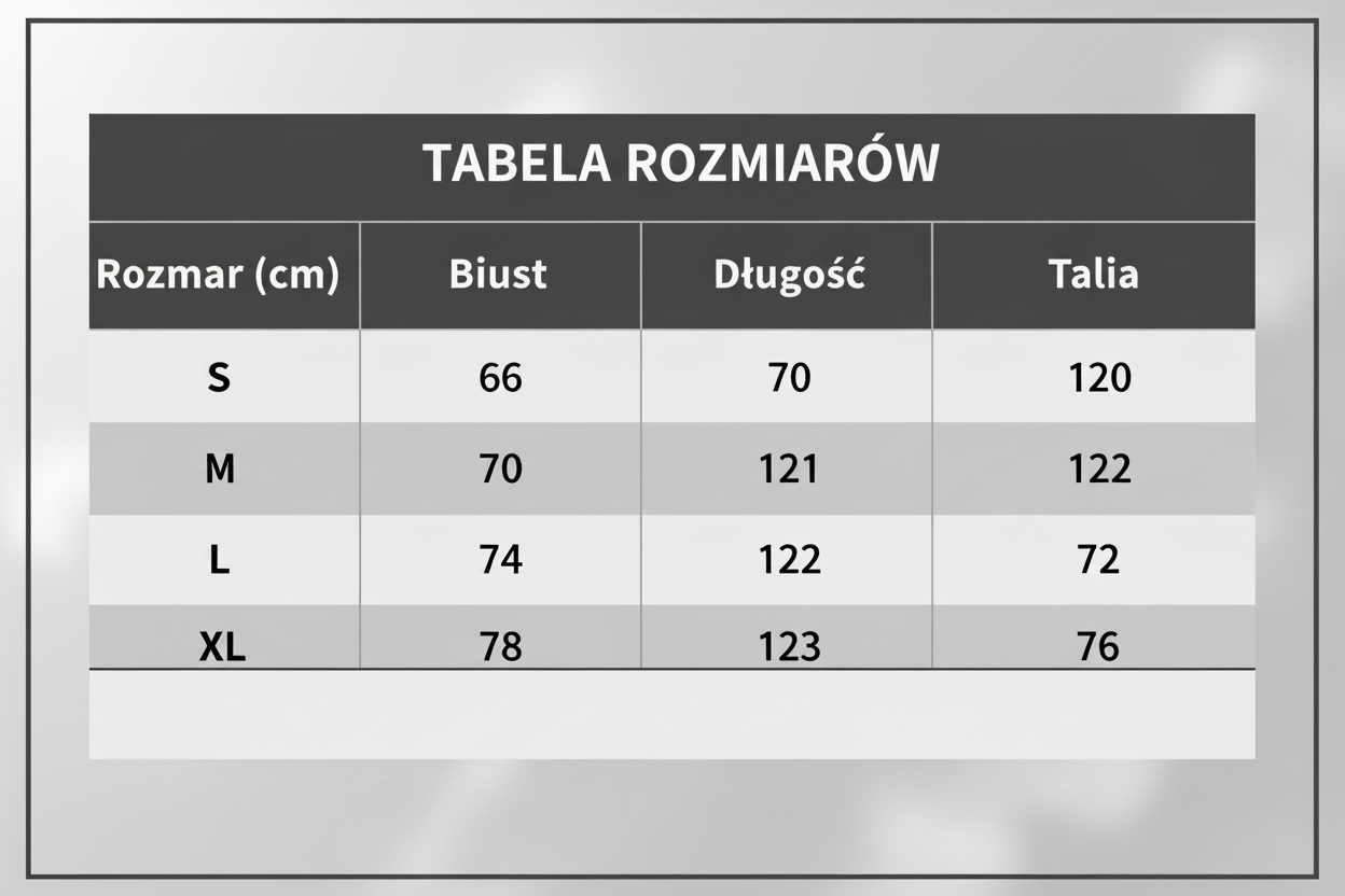 Tabela Rozmiarów bez drobnego druku